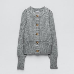 Zara Ribbed Sweater Cardigan